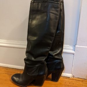 BCBG Black Heeled knee high boots 8.5